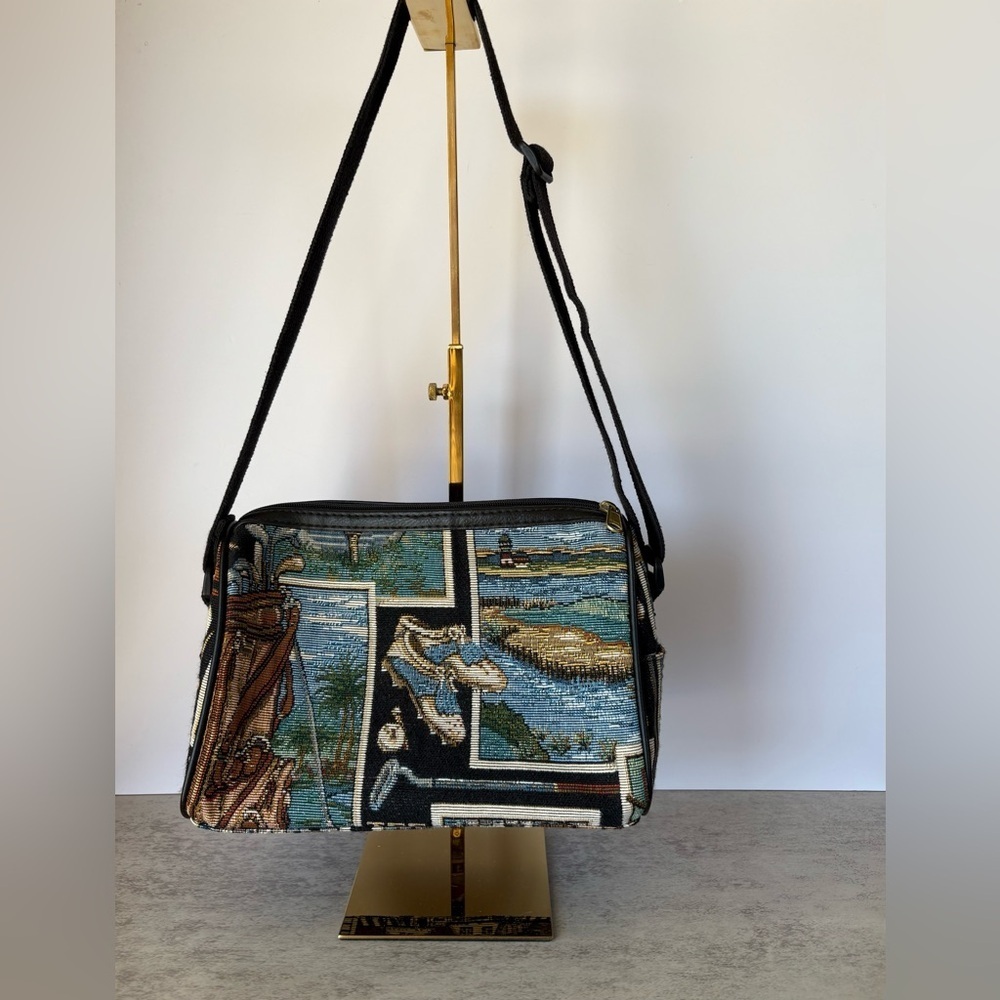 Golfer’s Gallery Vintage Tapestry Handbag Purse